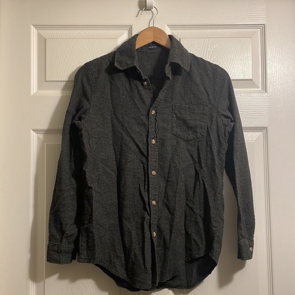 Brandy Melville Black/Dark Olive Flannel